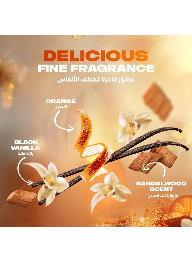 أكس مجموعة بخاخات الجسم الفاخرة للرجال  برائحة الفانيليا السوداء والبرتقال وخشب الصندل، انتعاش يدوم حتى 72 ساعة، خالٍ من الألومنيوم، 150 مل - Image 5